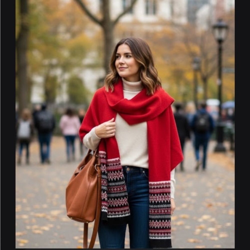 Lane Bryant Red and Black Knit Accessory